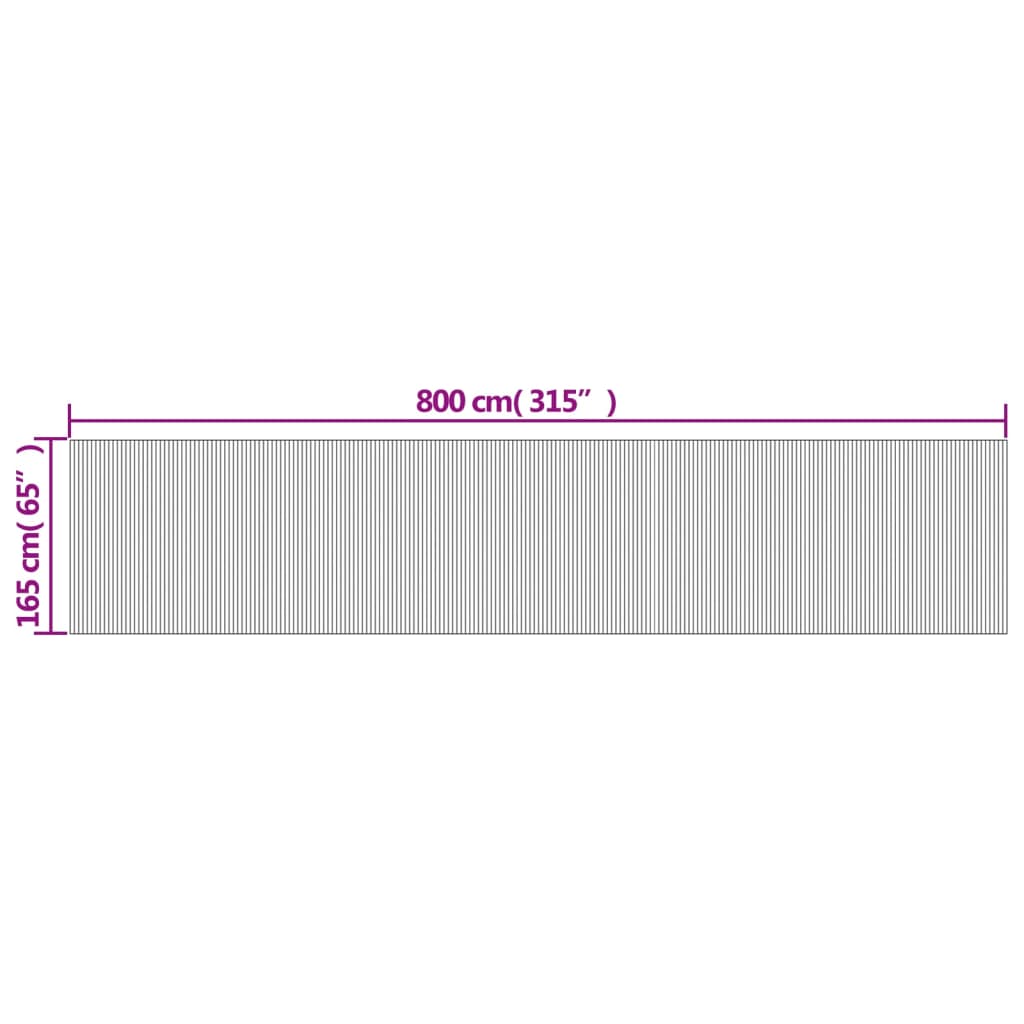 Paravent Dunkelbraun Breite 800 cm Höhe 165 cm Bambus