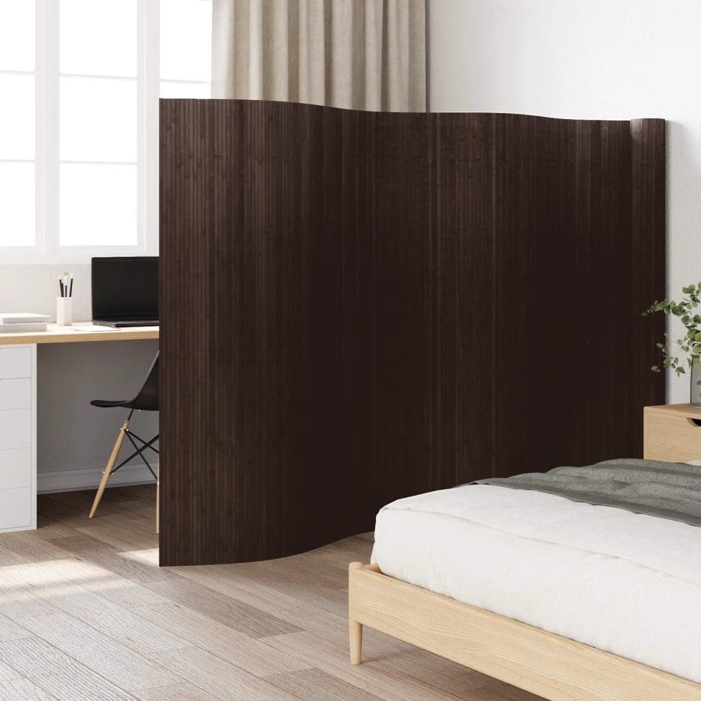 Paravent Dunkelbraun Breite 800 cm Höhe 165 cm Bambus