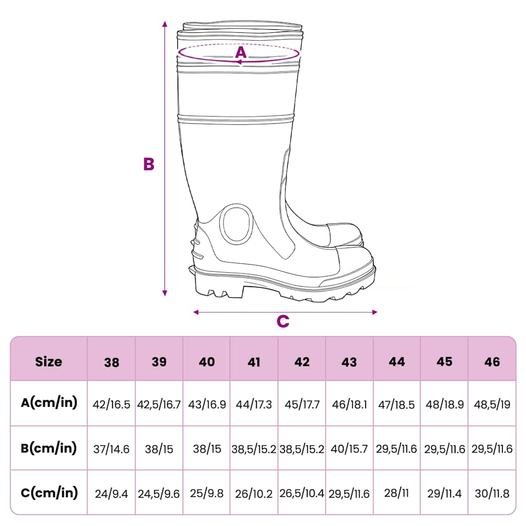 Gummistiefel Schwarz Größe 40 PVC