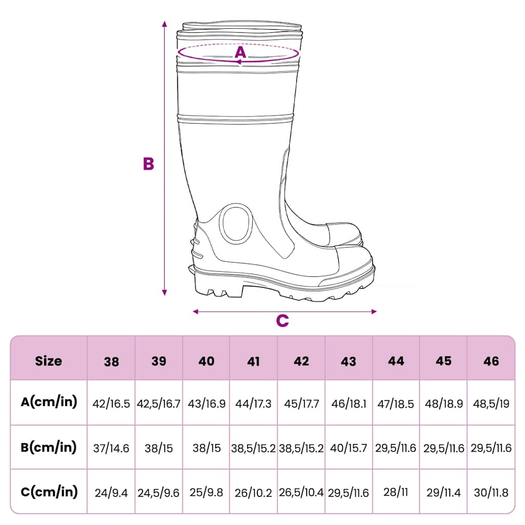Gummistiefel Schwarz Größe 43 PVC