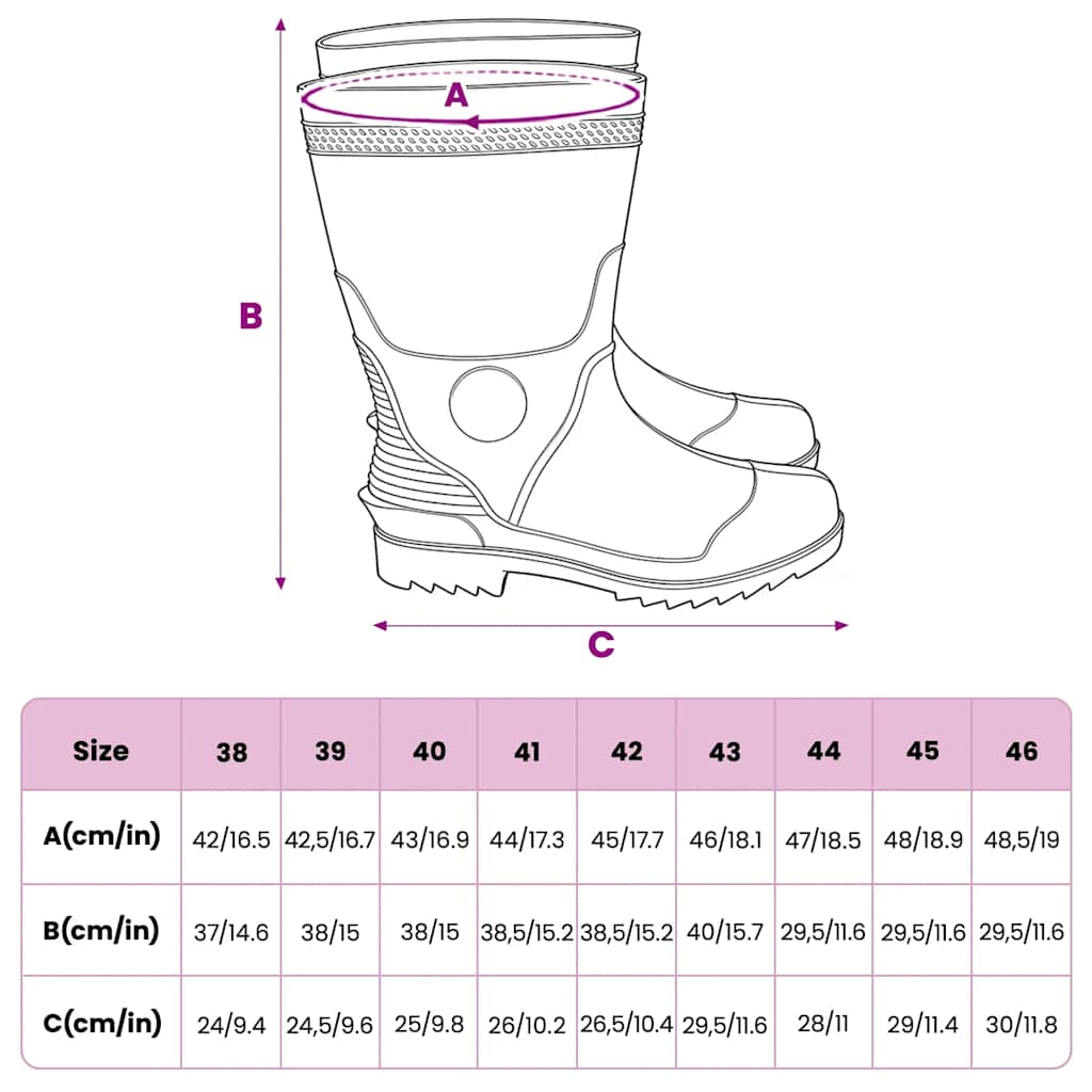 Gummistiefel Schwarz Größe 46 PVC