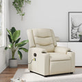 Massagesessel Creme Kunstleder