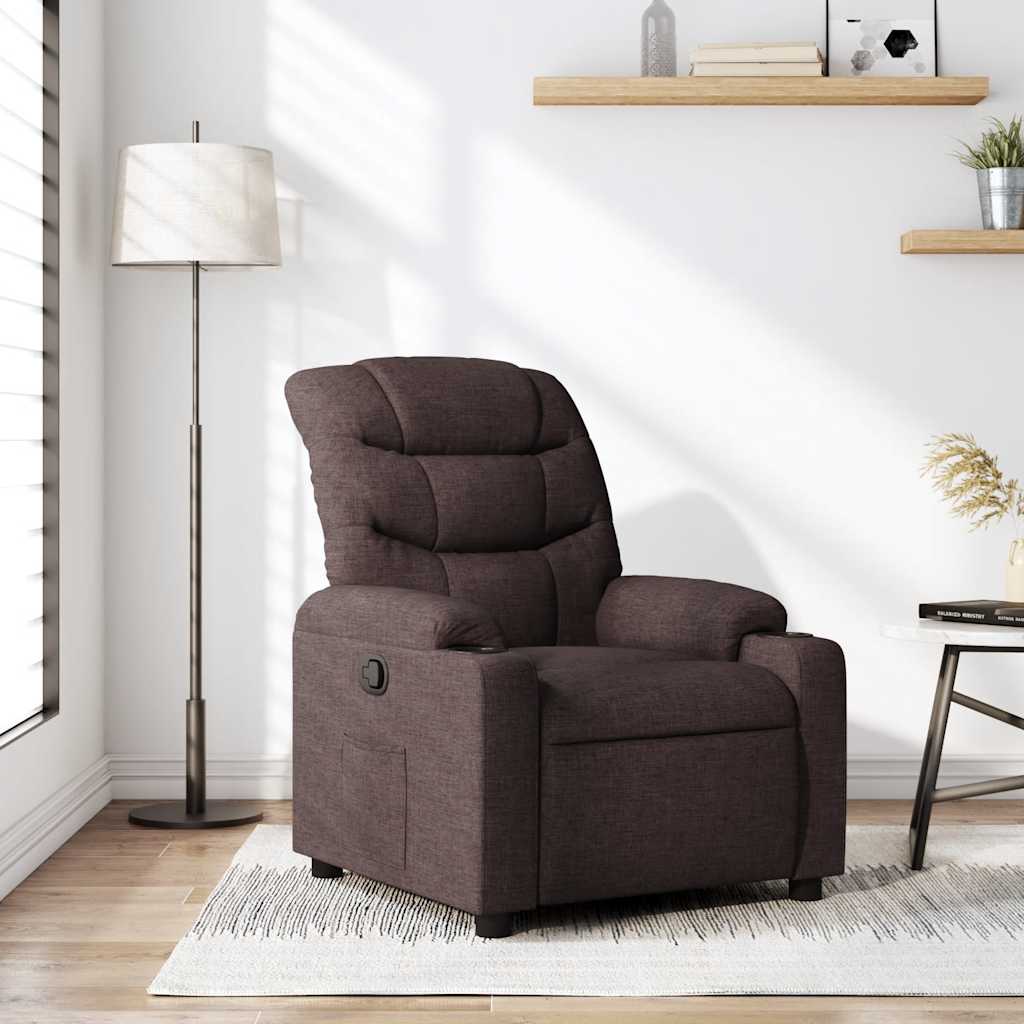 Relaxsessel Dunkelbraun Stoff
