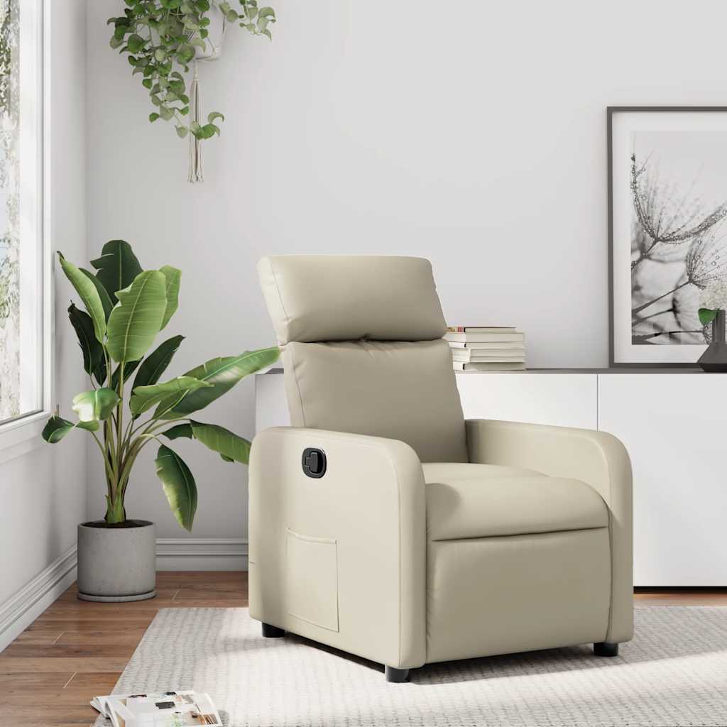Relaxsessel Creme Kunstleder