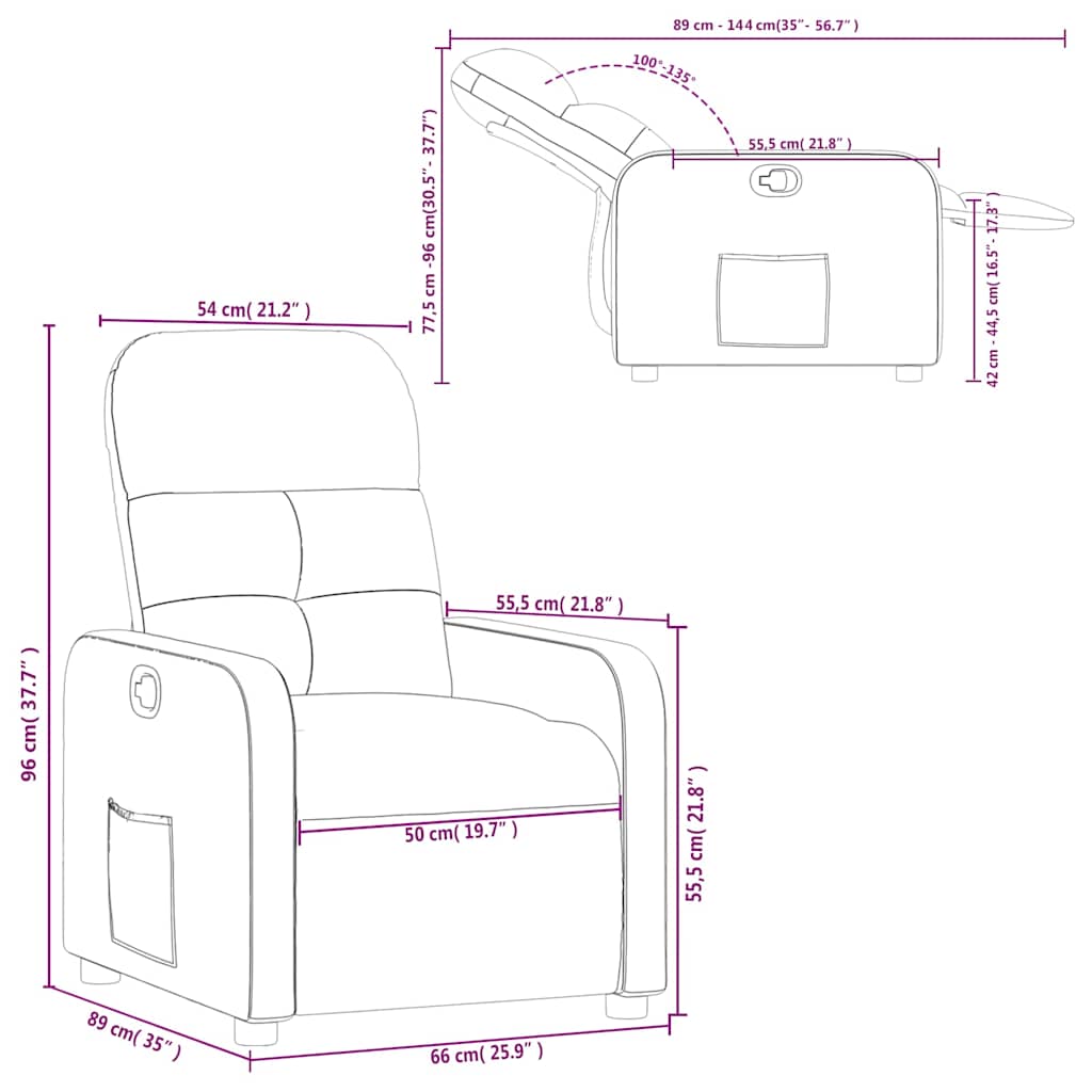 Relaxsessel Dunkelbraun Stoff