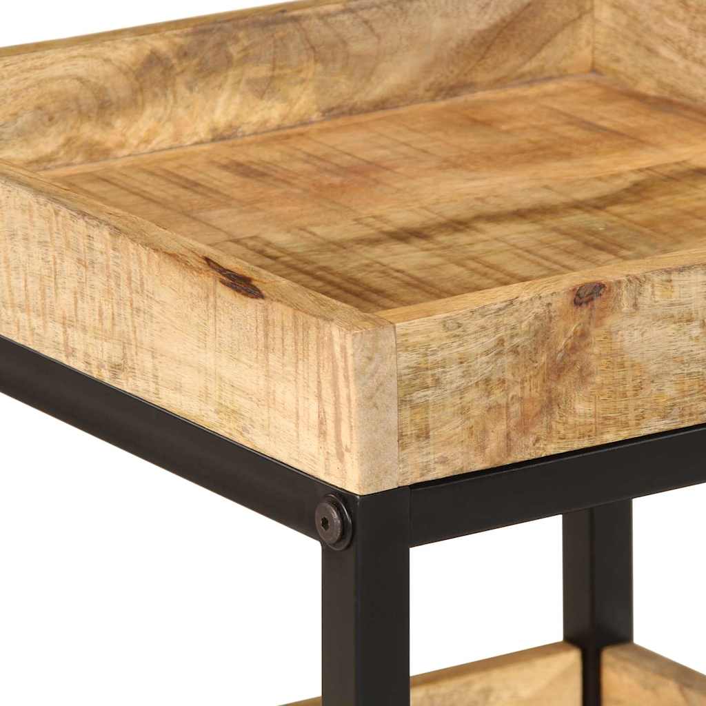 Beistelltisch mit Regal Braun 35 x 35 x 45 cm Massivholz Mango