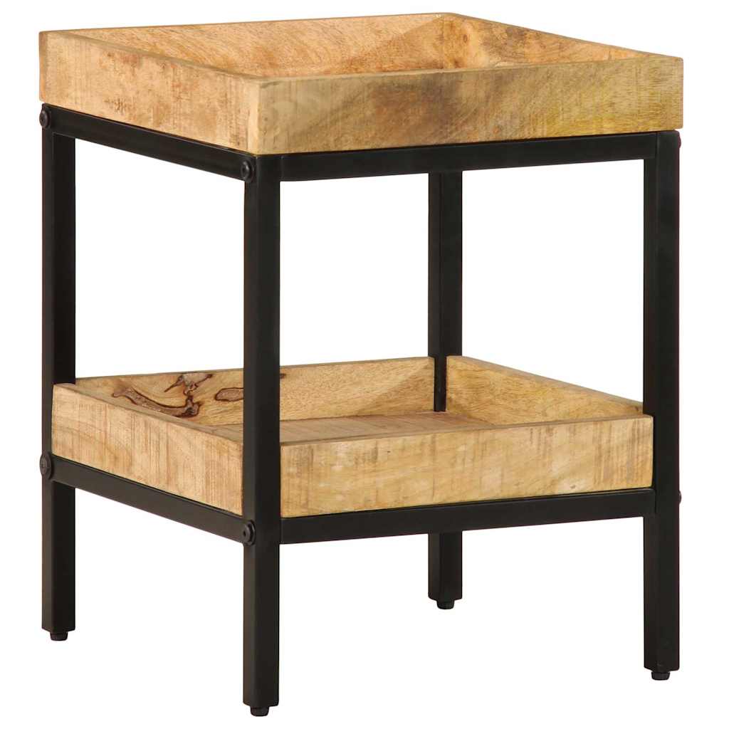 Beistelltisch mit Regal Braun 35 x 35 x 45 cm Massivholz Mango