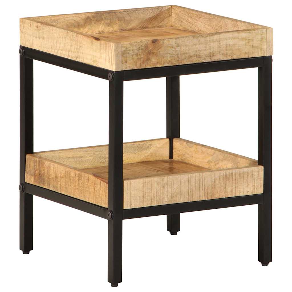 Beistelltisch mit Regal Braun 35 x 35 x 45 cm Massivholz Mango