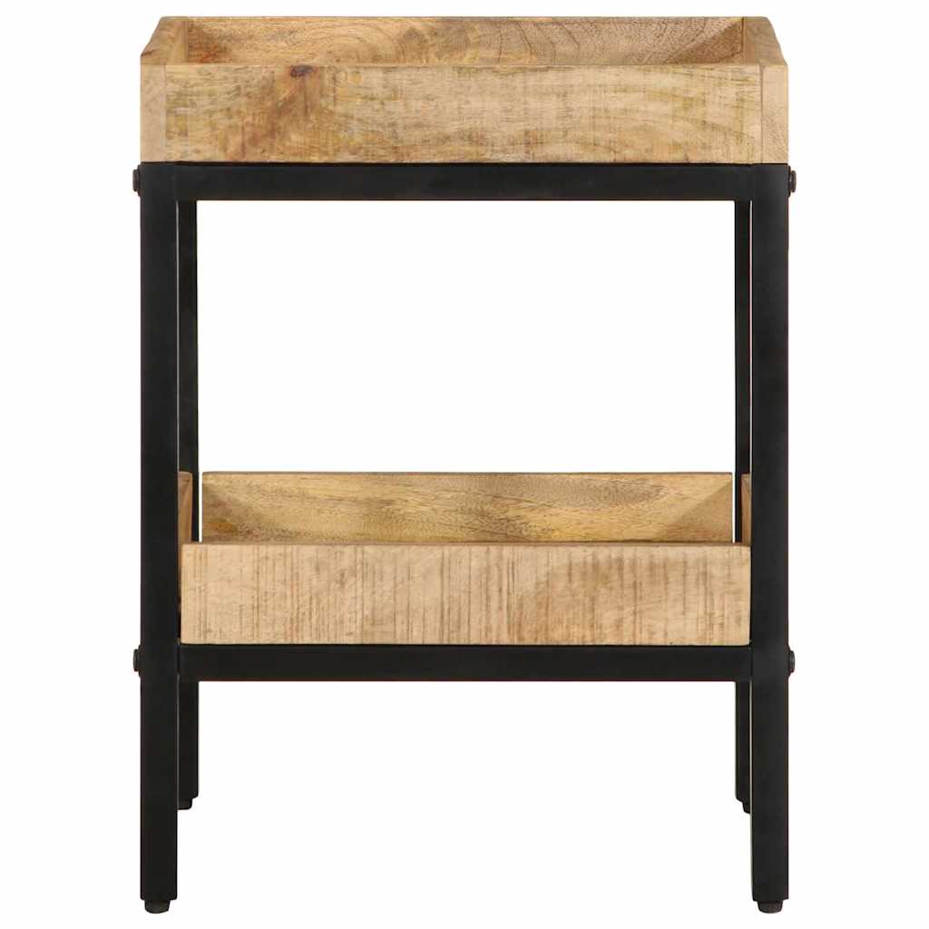 Beistelltisch mit Regal Braun 35 x 35 x 45 cm Massivholz Mango