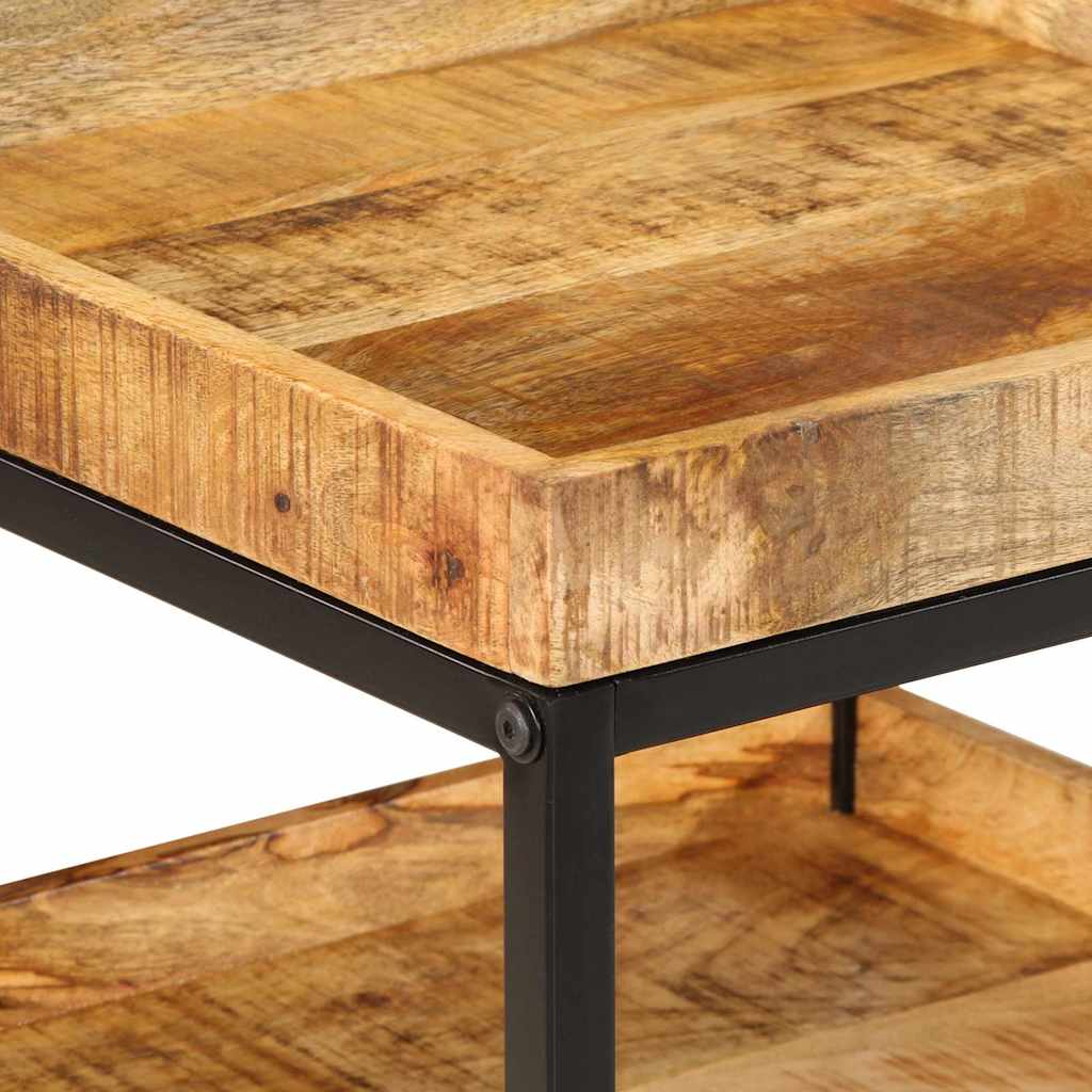 Beistelltisch mit Regal Braun 45 x 45 x 45 cm Massivholz Mango