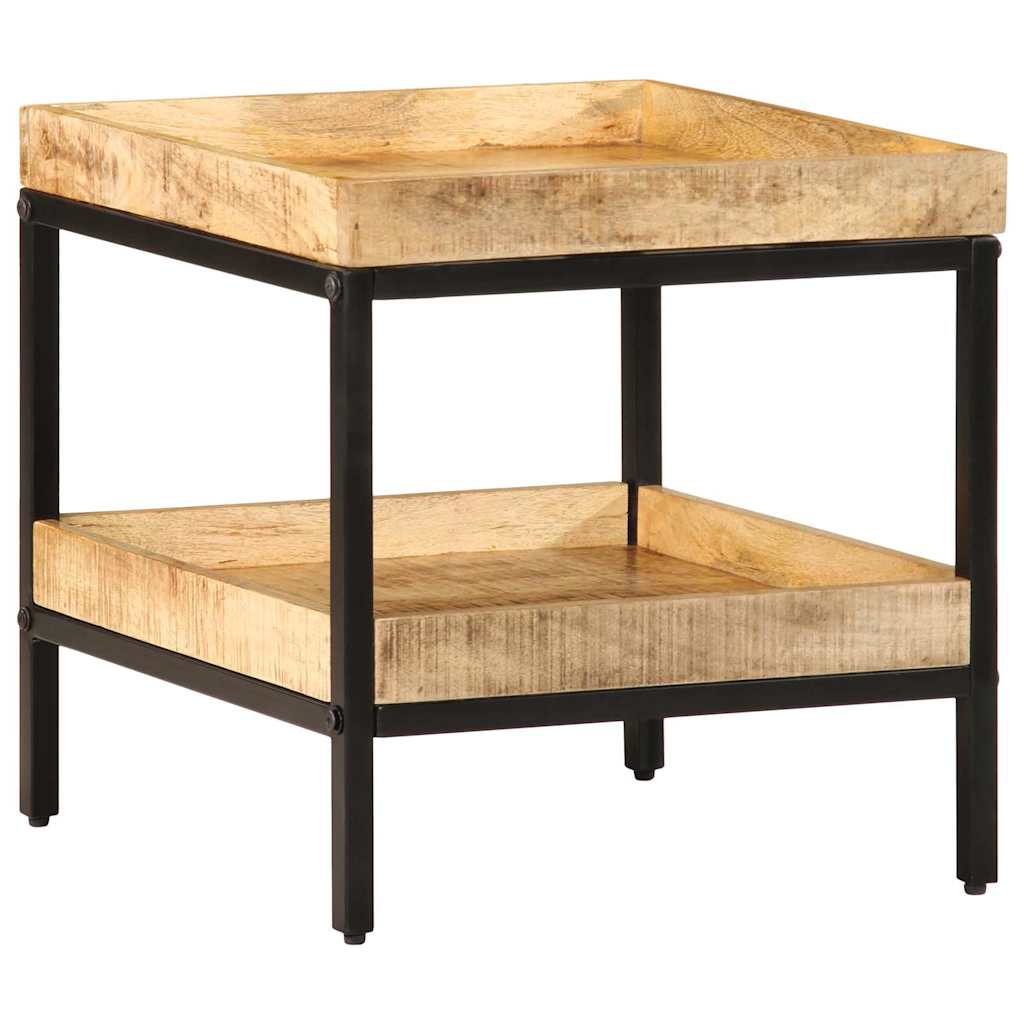 Beistelltisch mit Regal Braun 45 x 45 x 45 cm Massivholz Mango