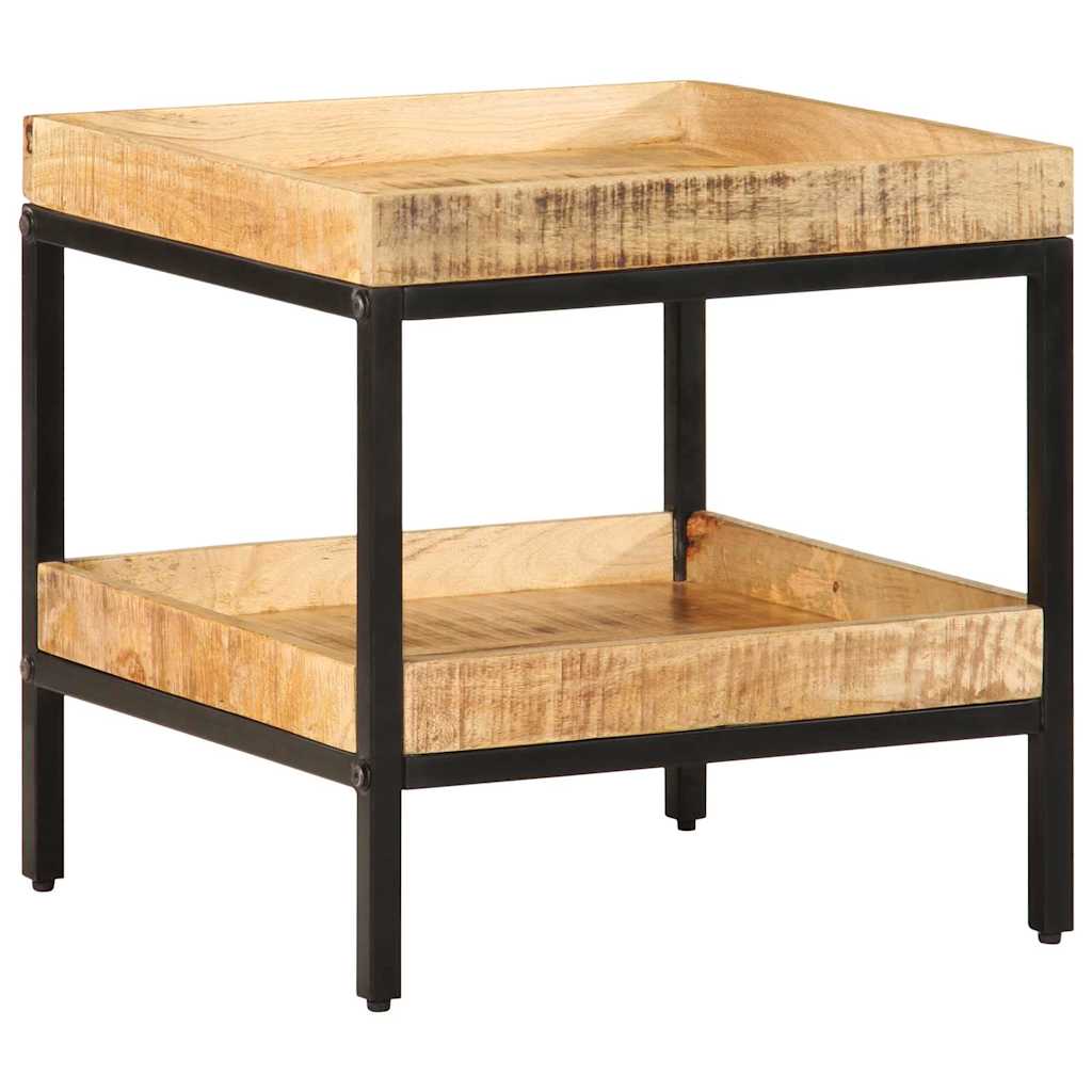 Beistelltisch mit Regal Braun 45 x 45 x 45 cm Massivholz Mango