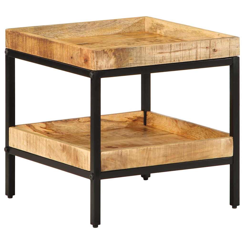 Beistelltisch mit Regal Braun 45 x 45 x 45 cm Massivholz Mango