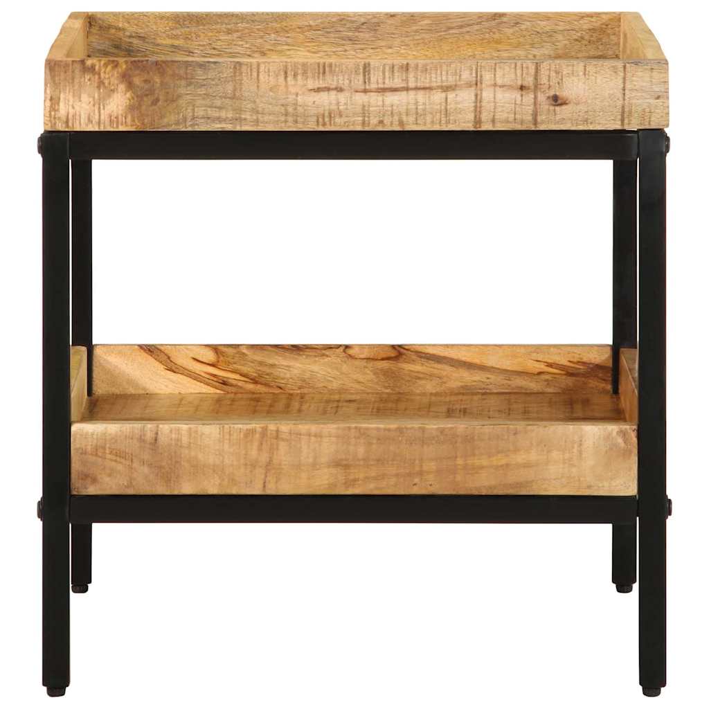 Beistelltisch mit Regal Braun 45 x 45 x 45 cm Massivholz Mango