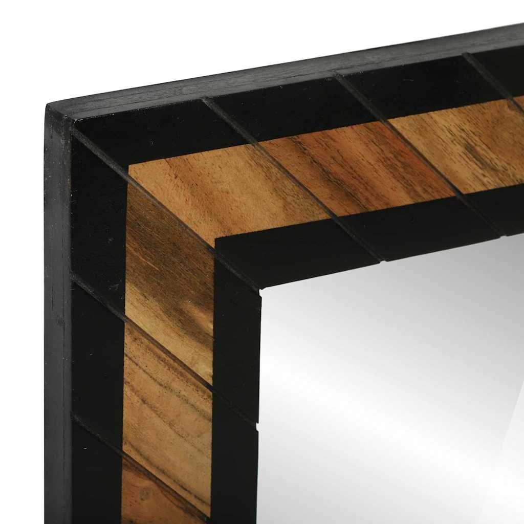 Wandspiegel Schwarz und Braun 70 x 2 x 70 cm Massivholz Akazie