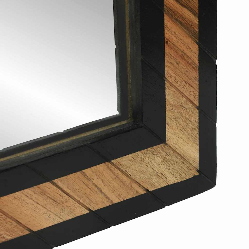 Wandspiegel Schwarz und Braun 70 x 2 x 70 cm Massivholz Akazie