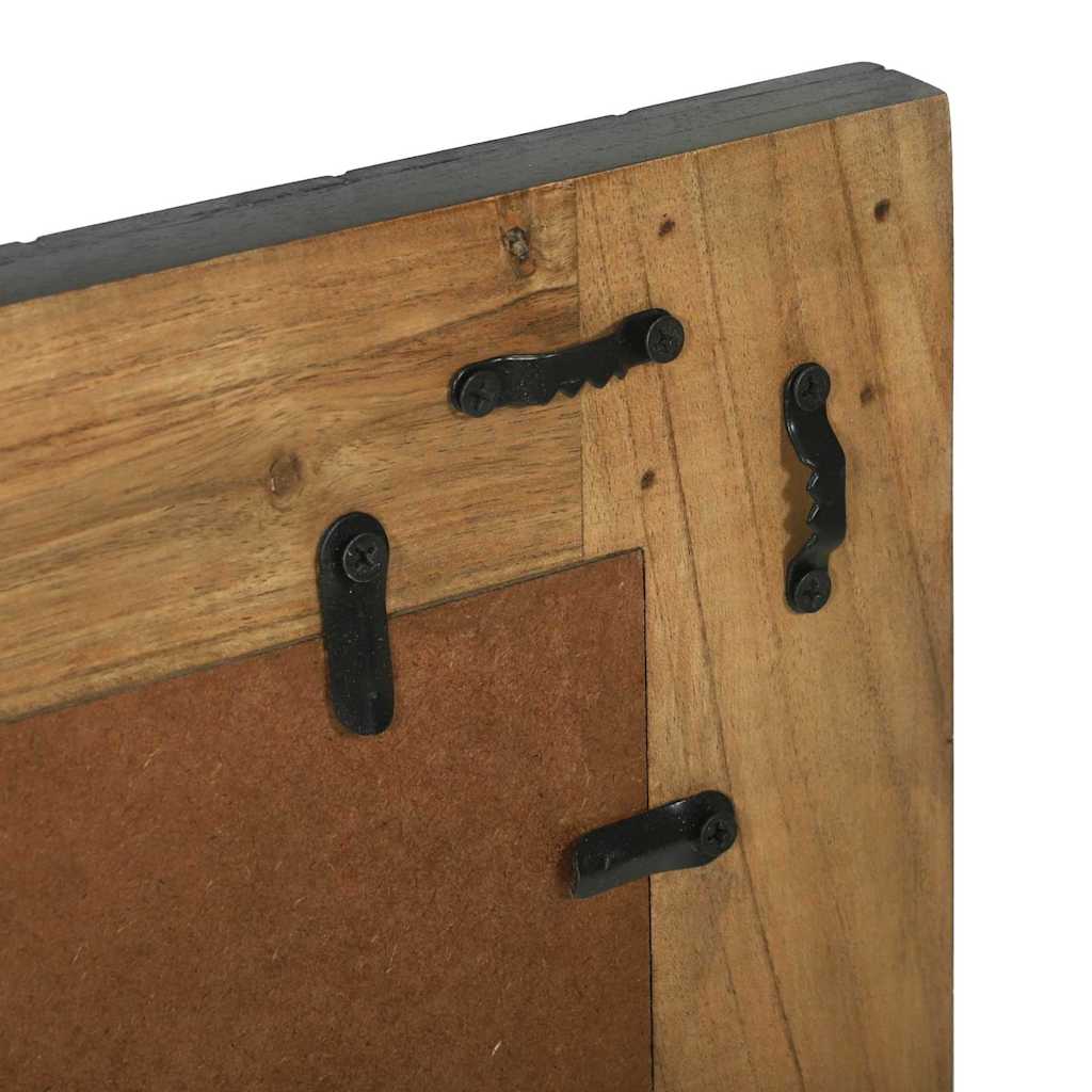 Wandspiegel Schwarz und Braun 70 x 2 x 70 cm Massivholz Akazie