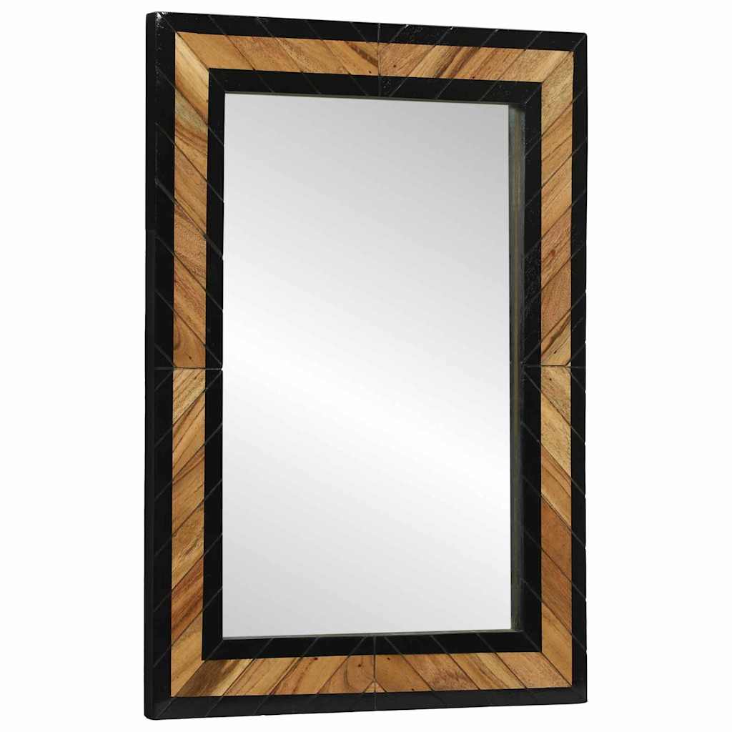 Wandspiegel Schwarz und Braun 70 x 2 x 70 cm Massivholz Akazie