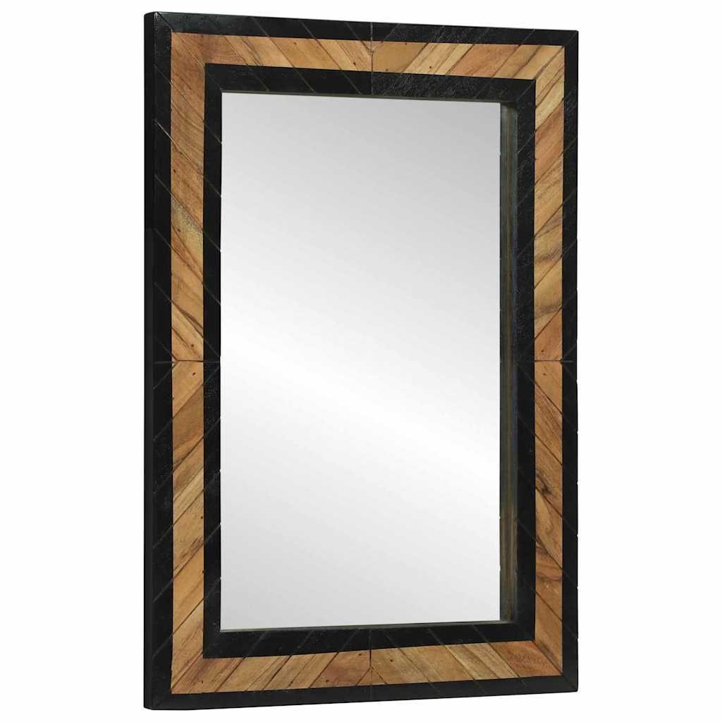 Wandspiegel Schwarz und Braun 70 x 2 x 70 cm Massivholz Akazie