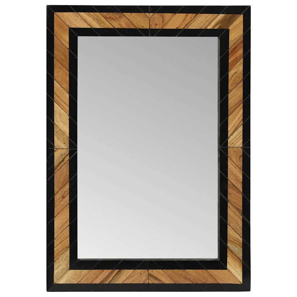 Wandspiegel Schwarz und Braun 70 x 2 x 70 cm Massivholz Akazie