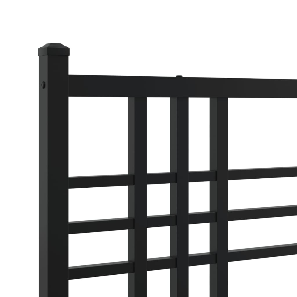 Bettgestell mit Kopf- und Fußteil Metall Schwarz 90x200 cm