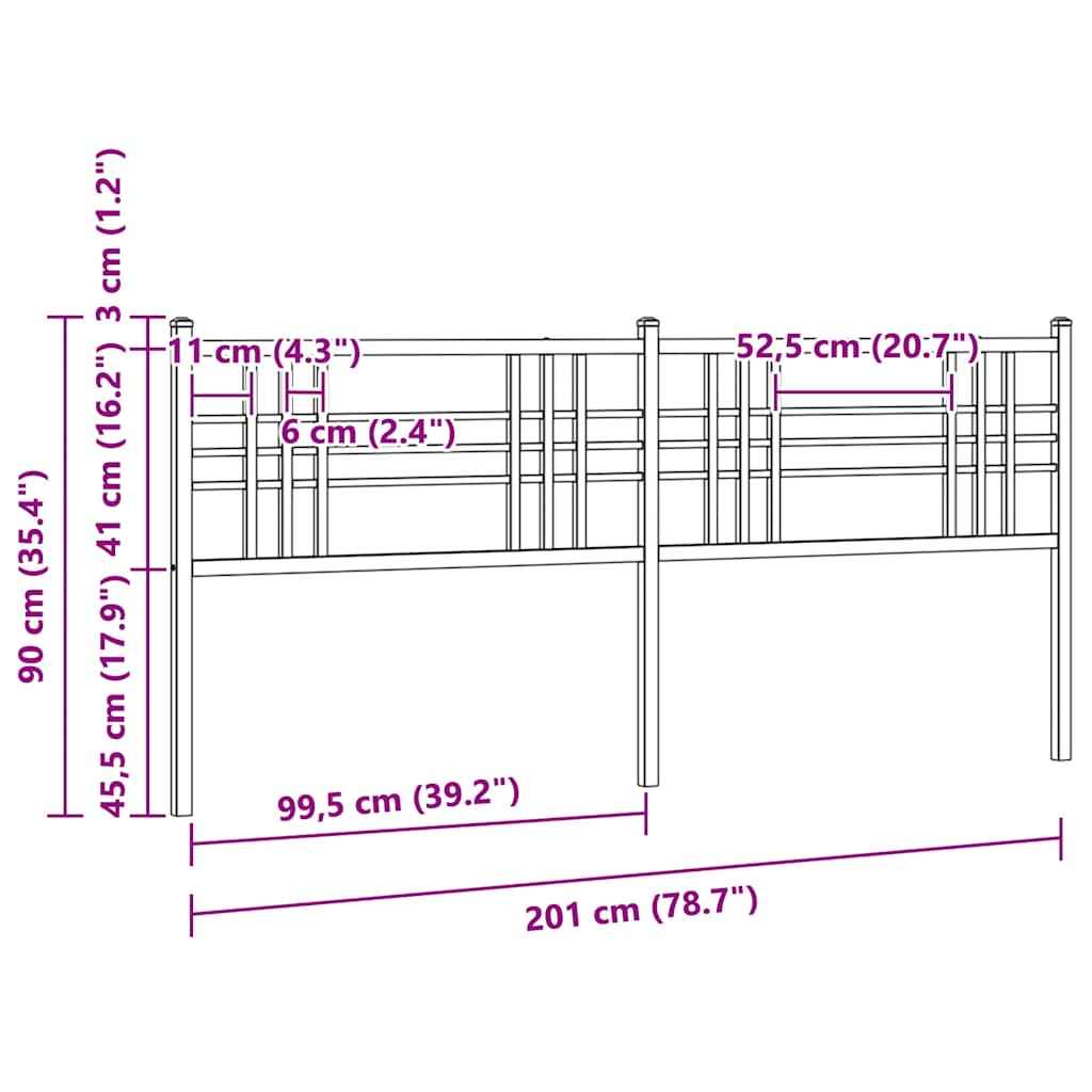 Ersatz-Kopfteil Metall Weiß 200 cm