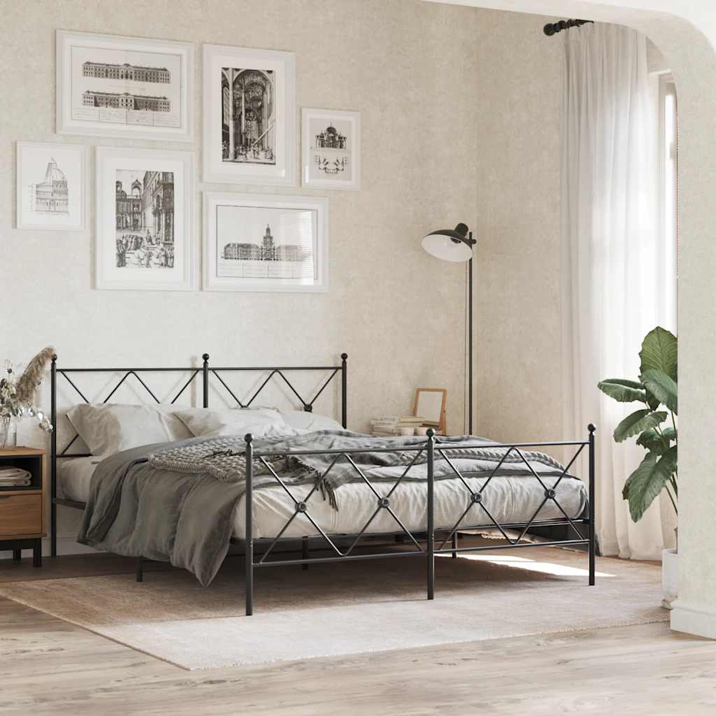 Ersatz-Kopfteil Metall Schwarz 160 cm