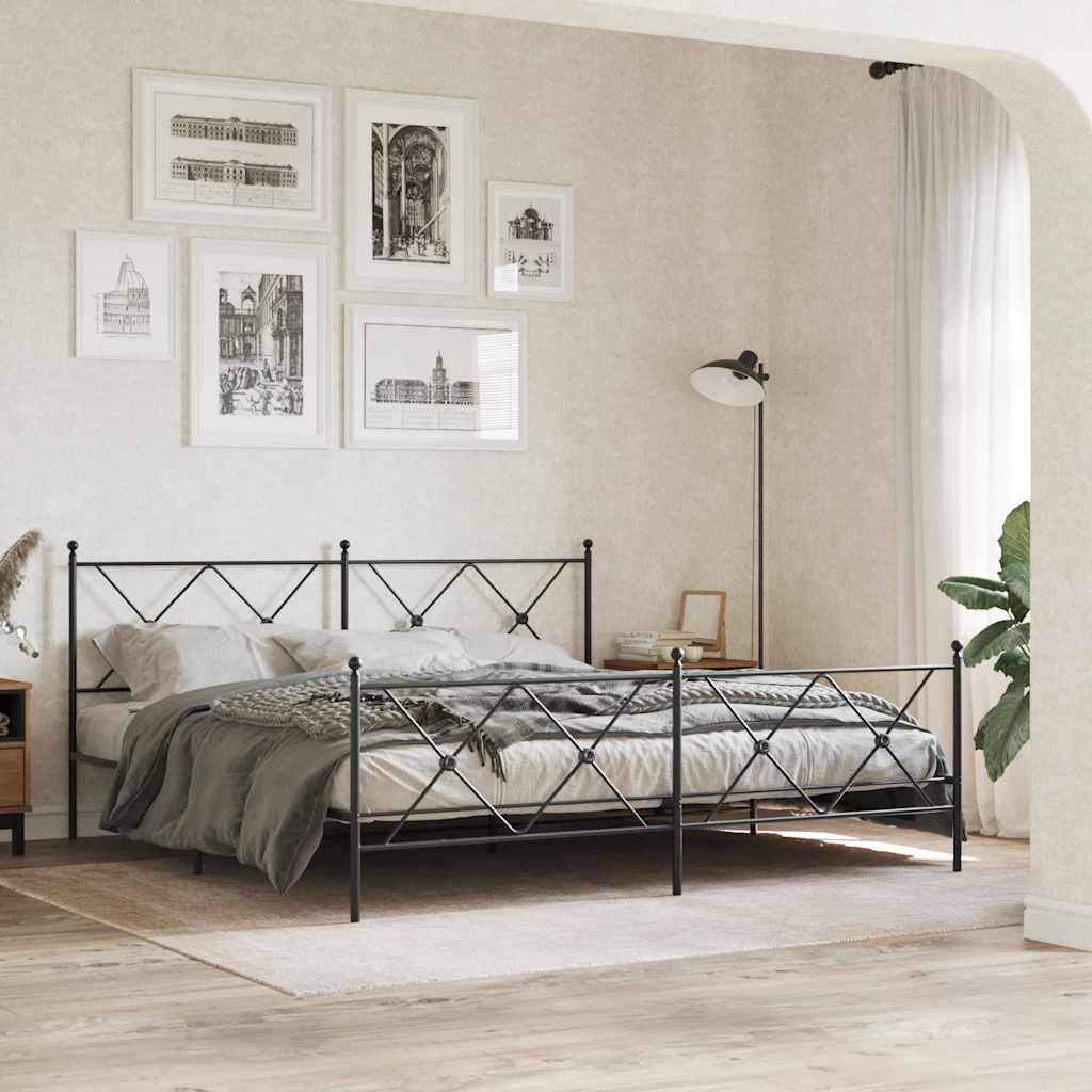Ersatz-Kopfteil Metall Schwarz 180 cm
