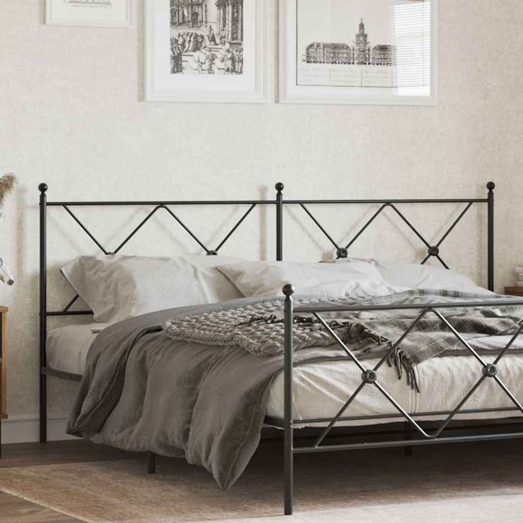 Ersatz-Kopfteil Metall Schwarz 180 cm