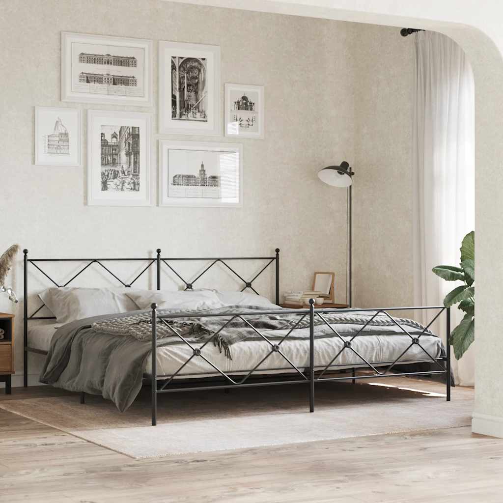 Ersatz-Kopfteil Metall Schwarz 193 cm