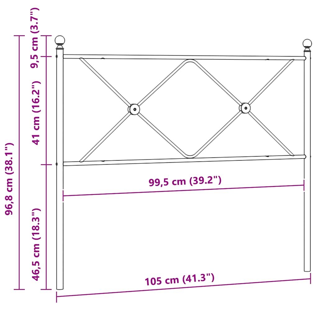 Ersatz-Kopfteil Metall Weiß 100 cm