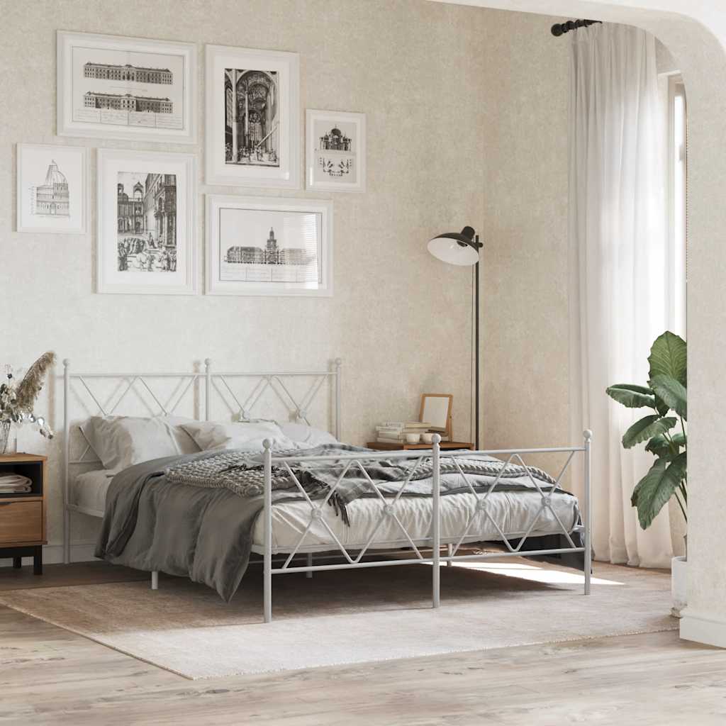 Ersatz-Kopfteil Metall Weiß 137 cm