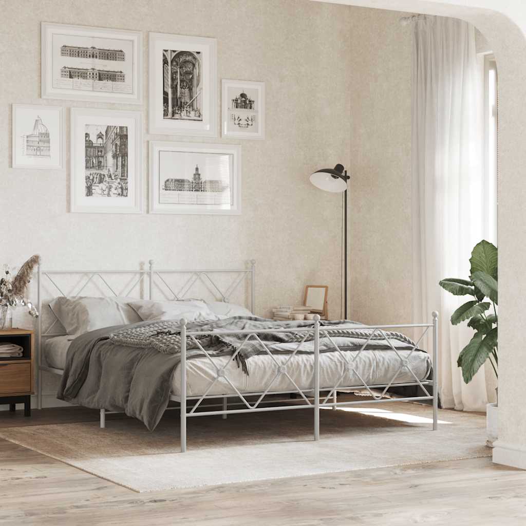 Ersatz-Kopfteil Metall Weiß 150 cm