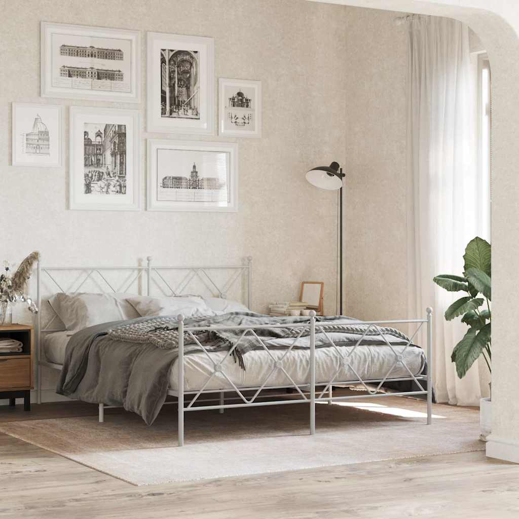 Ersatz-Kopfteil Metall Weiß 160 cm