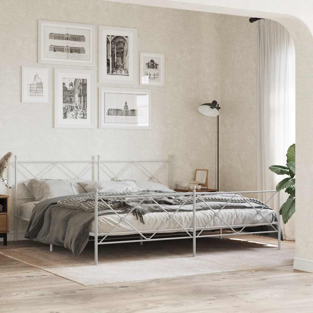 Ersatz-Kopfteil Metall Weiß 193 cm