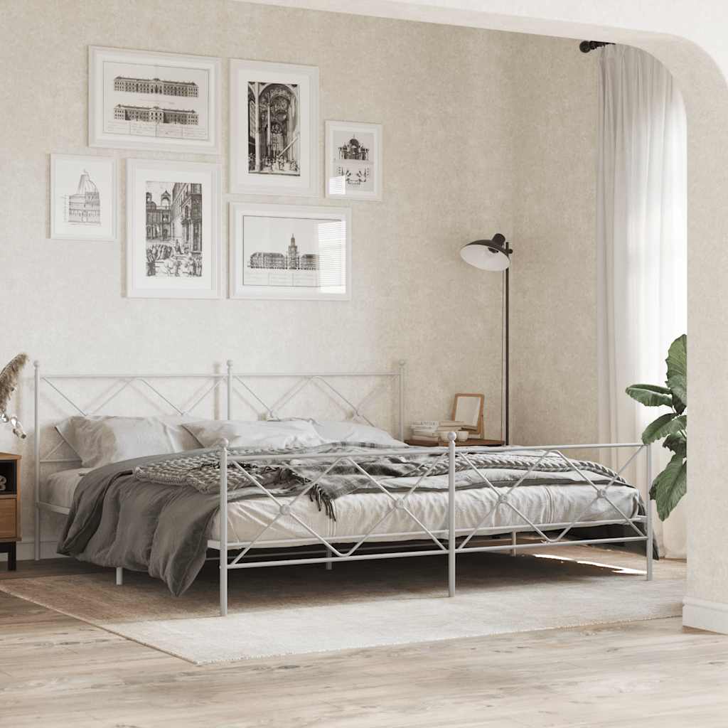 Ersatz-Kopfteil Metall Weiß 200 cm