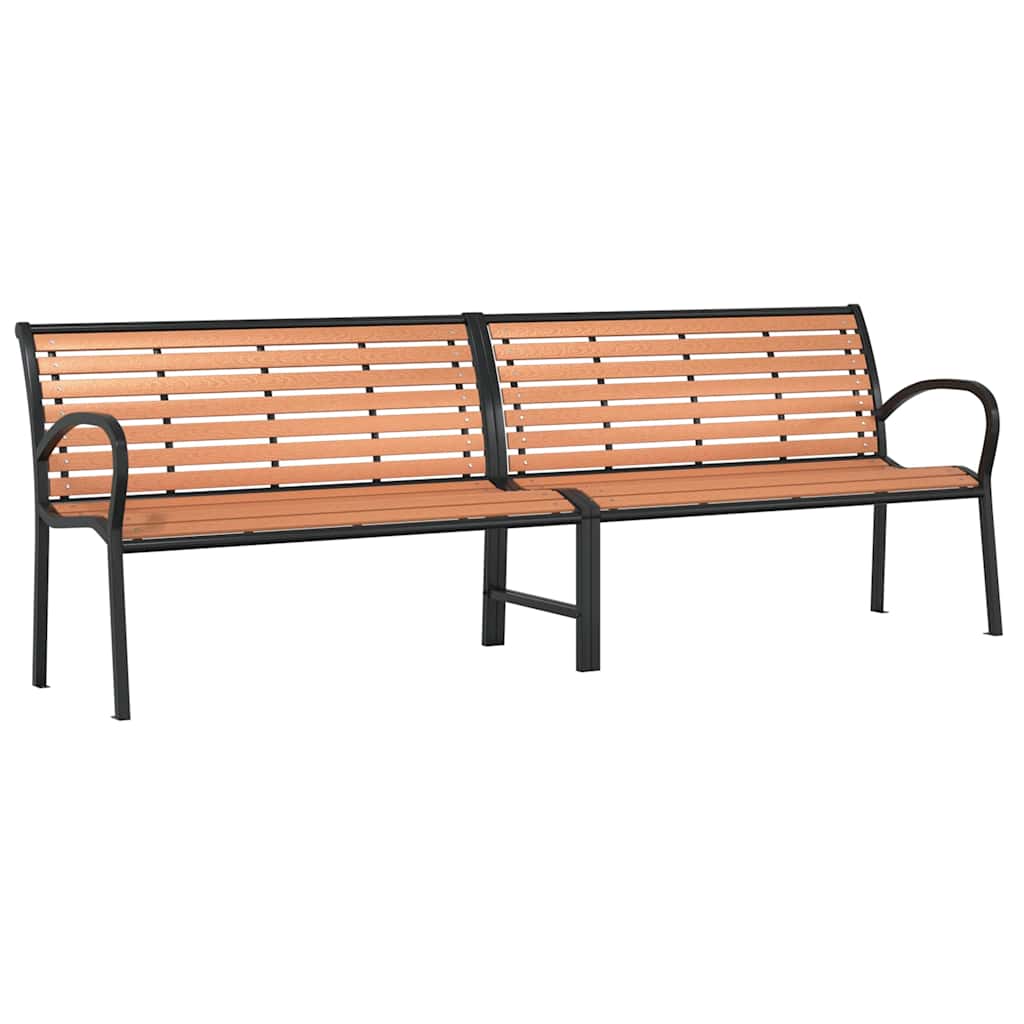 Gartenbank Braun 231 cm Holz & Pulverbeschichteter Stahl