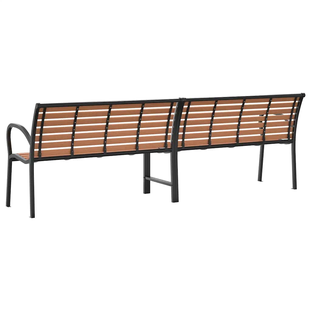 Gartenbank Braun 231 cm Holz & Pulverbeschichteter Stahl