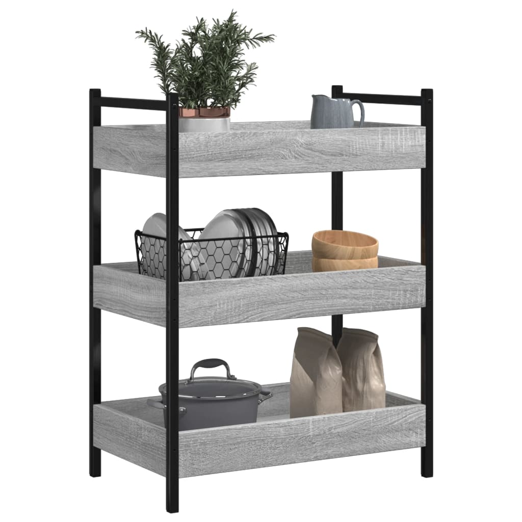 Küchenwagen Grau Sonoma 50x30x70 cm Holzwerkstoff