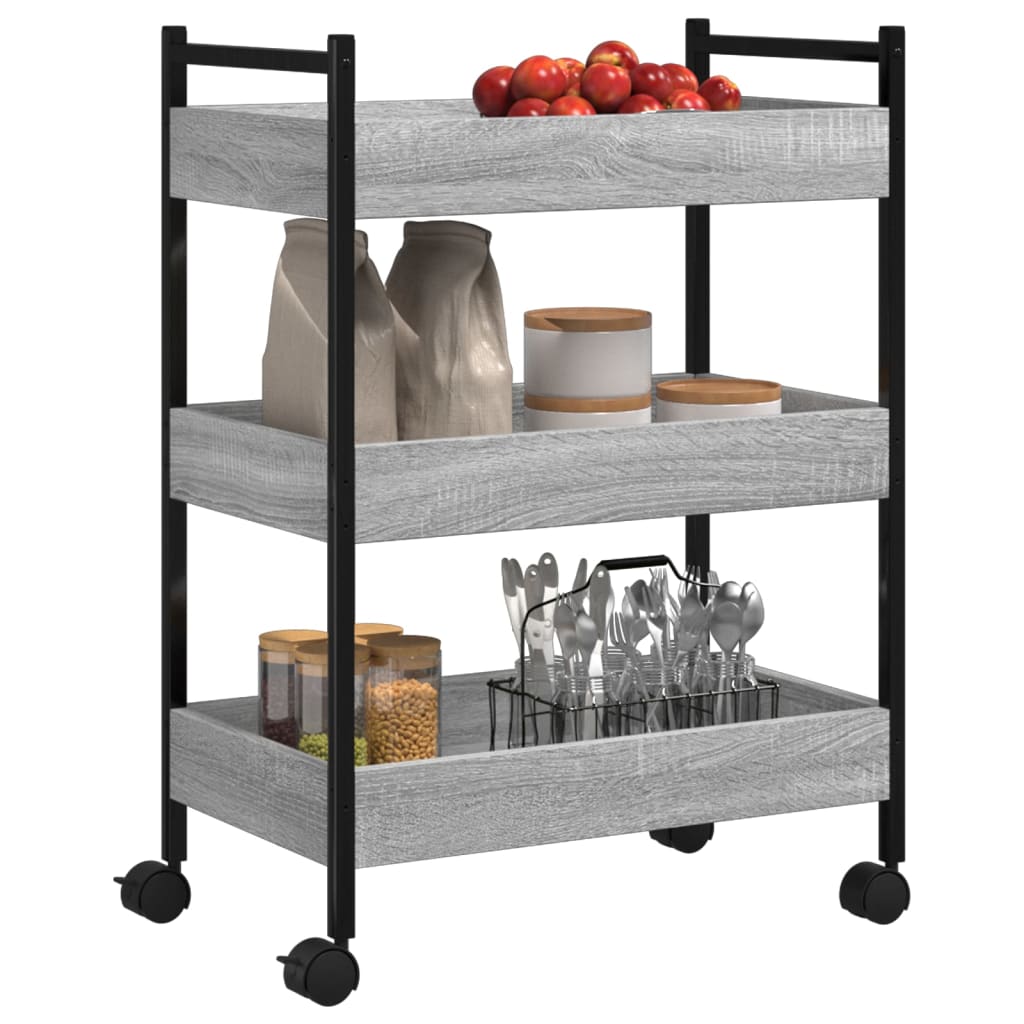 Küchenwagen Grau Sonoma 50x30x70 cm Holzwerkstoff