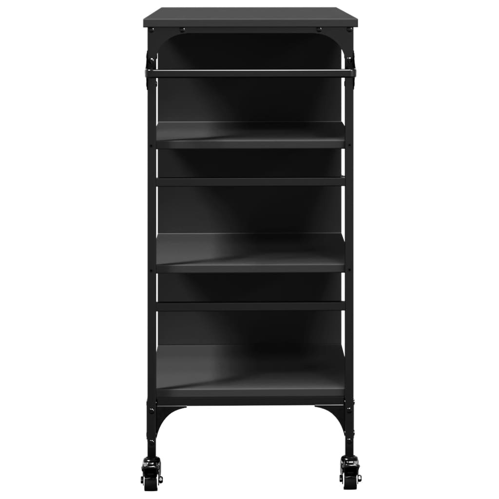 Küchenwagen Schwarz 87,5x38,5x84,5 cm Holzwerkstoff