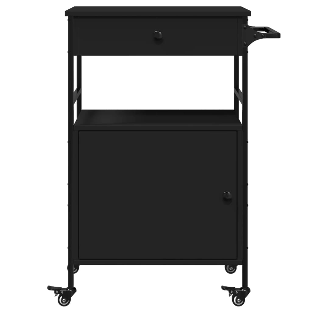 Küchenwagen Schwarz 56x43x89,5 cm Holzwerkstoff