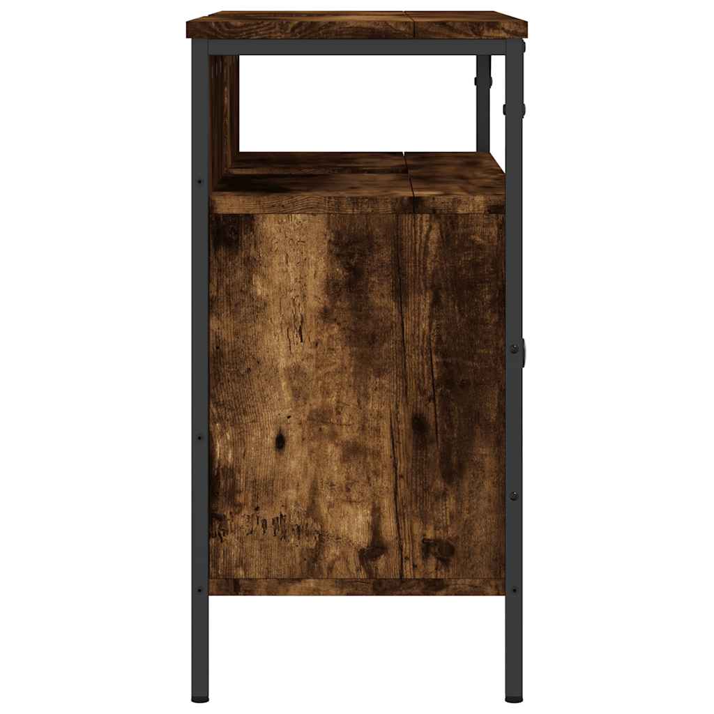 Waschbeckenunterschrank Räuchereiche 80x30x60 cm Holzwerkstoff