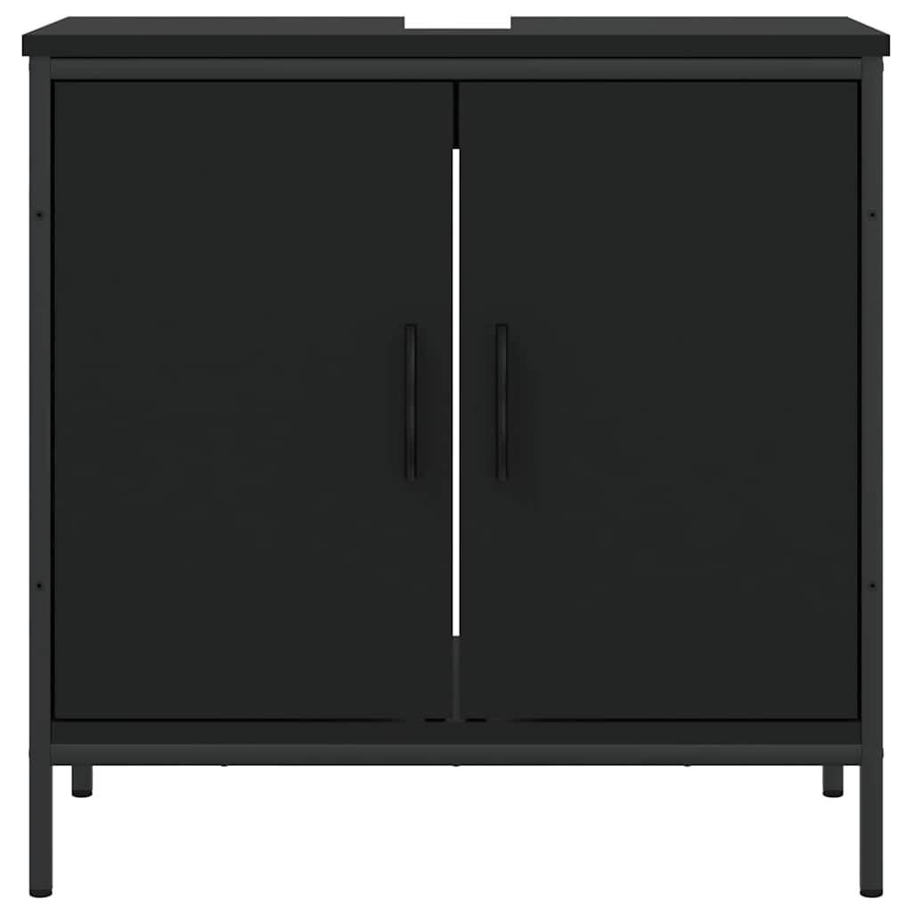 Waschbeckenunterschrank Schwarz 60x30x60 cm Holzwerkstoff