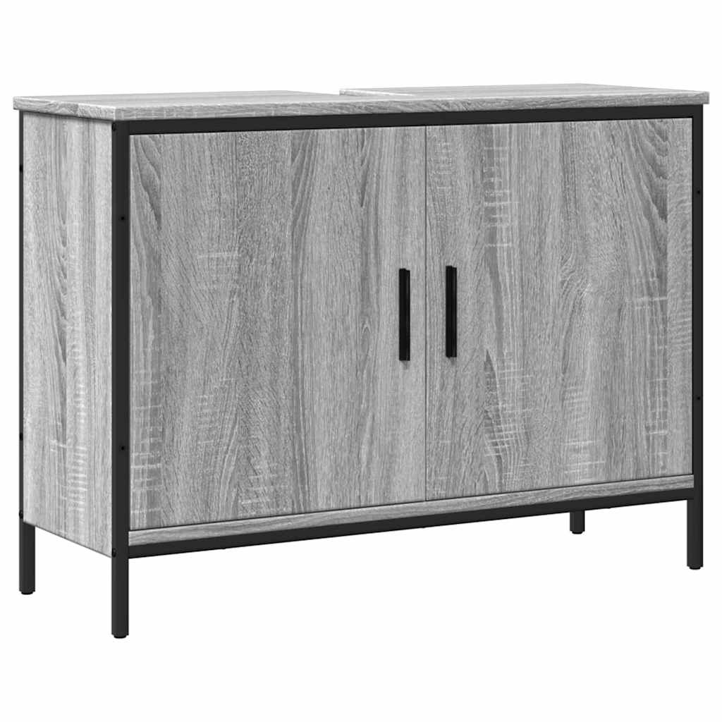 Waschbeckenunterschrank Grau Sonoma 80x30x60 cm Holzwerkstoff