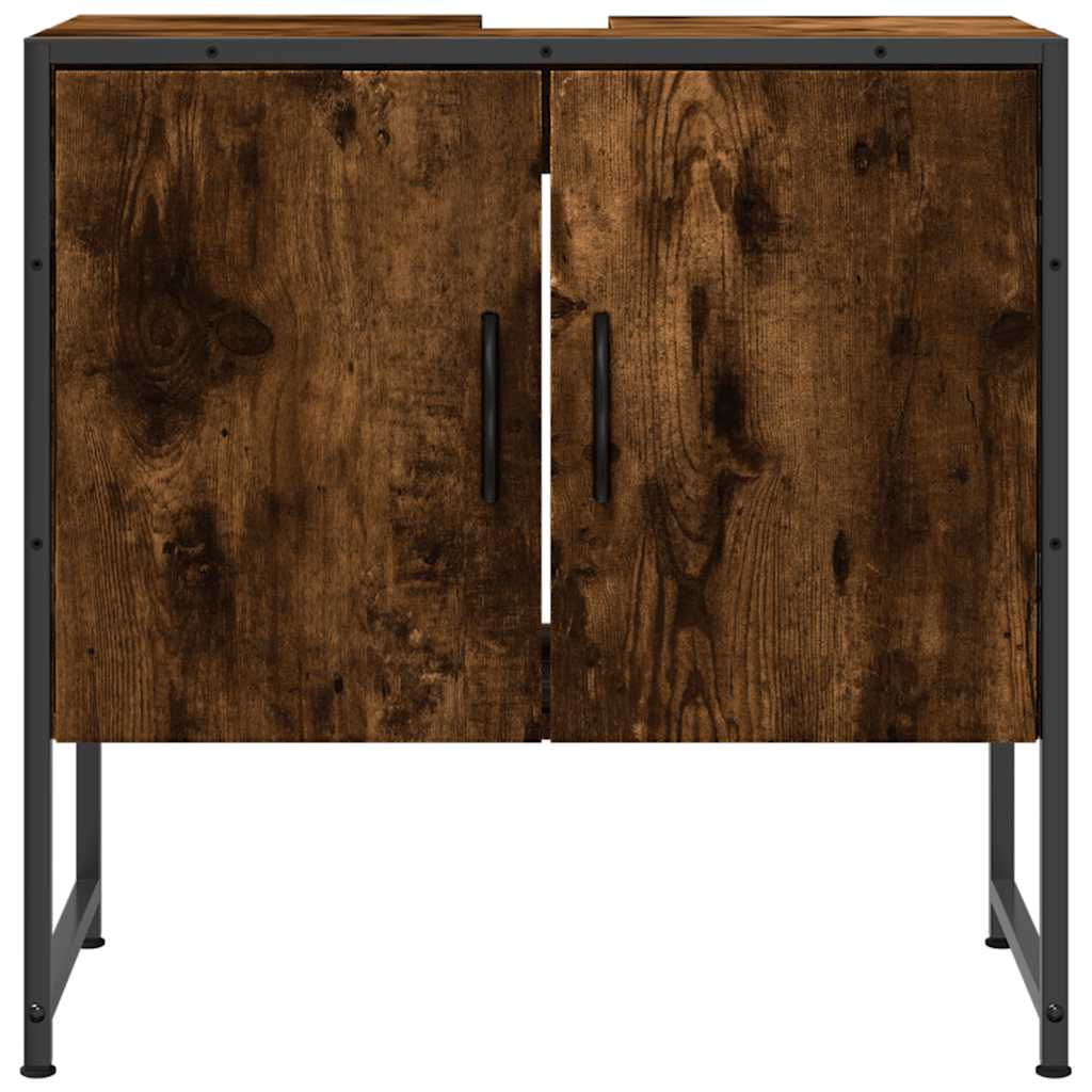 Waschbeckenunterschrank Räuchereiche 60x33x60 cm Holzwerkstoff