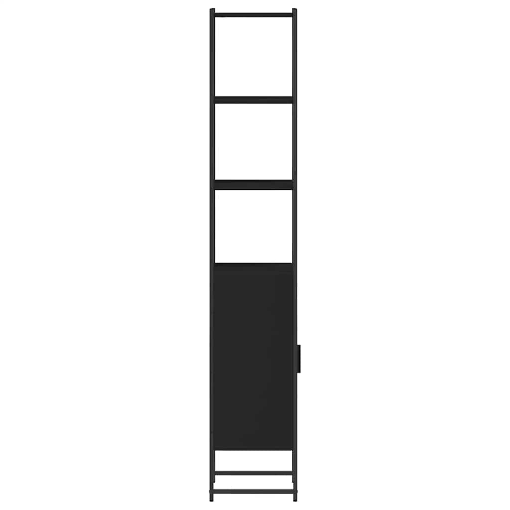 Badschrank Schwarz 33x33x185,5 cm Holzwerkstoff
