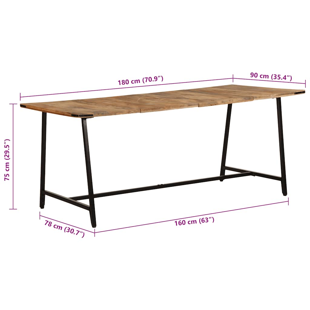 Esstisch 180x90x75 cm Massivholz Mango