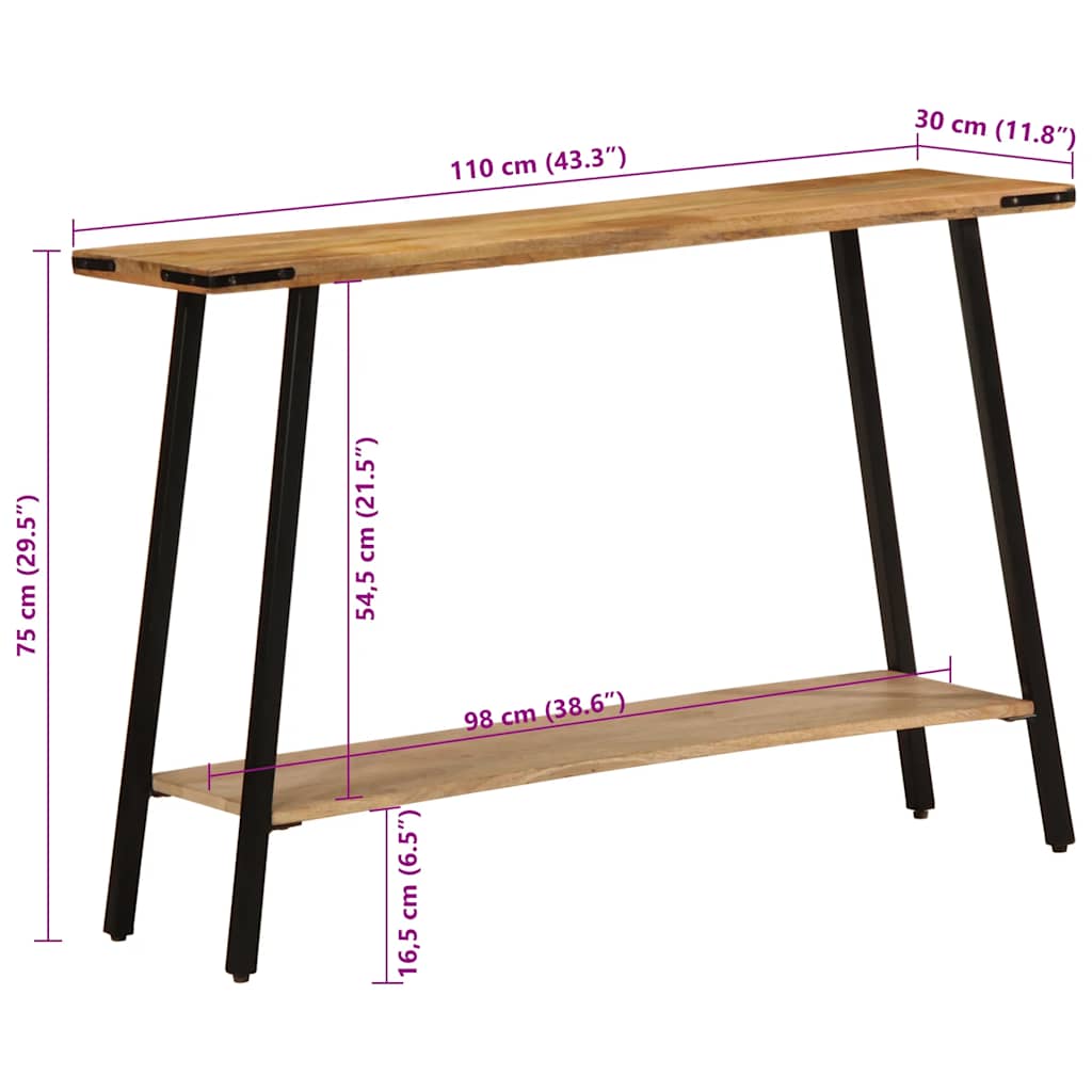 Konsolentisch 110x30x75 cm Massivholz Mango