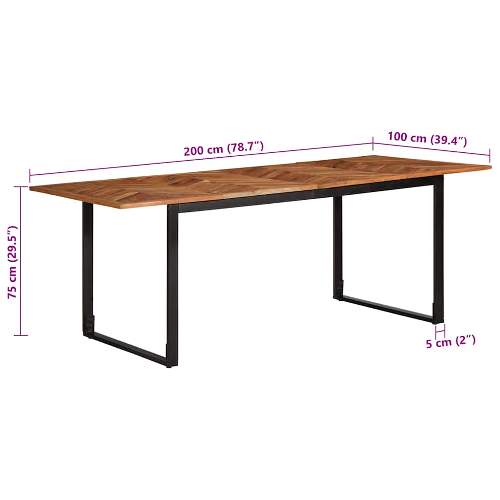 Esstisch 200x100x75 cm Massivholz Akazie